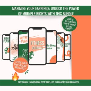 DFY Digital Products eBook Bundle with PLR & MRR – Fitness & Health Canva Templates Ready to Resell