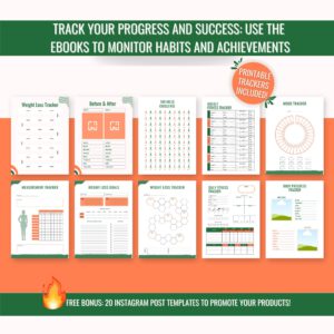 DFY Digital Products eBook Bundle with PLR & MRR – Fitness & Health Canva Templates Ready to Resell