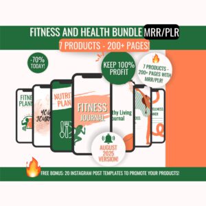 DFY Digital Products eBook Bundle with PLR & MRR – Fitness & Health Canva Templates Ready to Resell