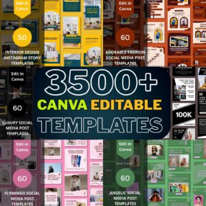 3500+ Editable Canva Social Media Templates Mega Bundle for Instagram, Facebook & Pinterest